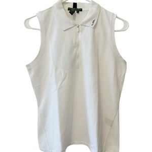 Lauren Active Ralph Lauren Women’s Sleeveless Zip Polo White Size M NWT